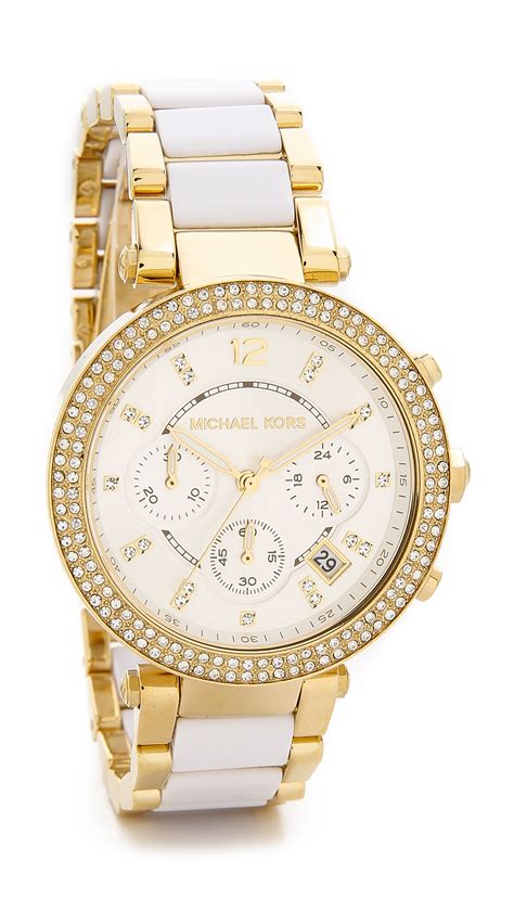 white and gold michael kors watch|Michael Kors gold watch price.